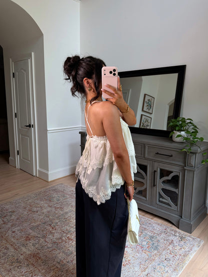 Coconut Lace Ruffle Top