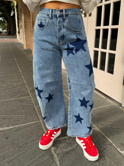 Shooting Star Dyed Barrel Jeans