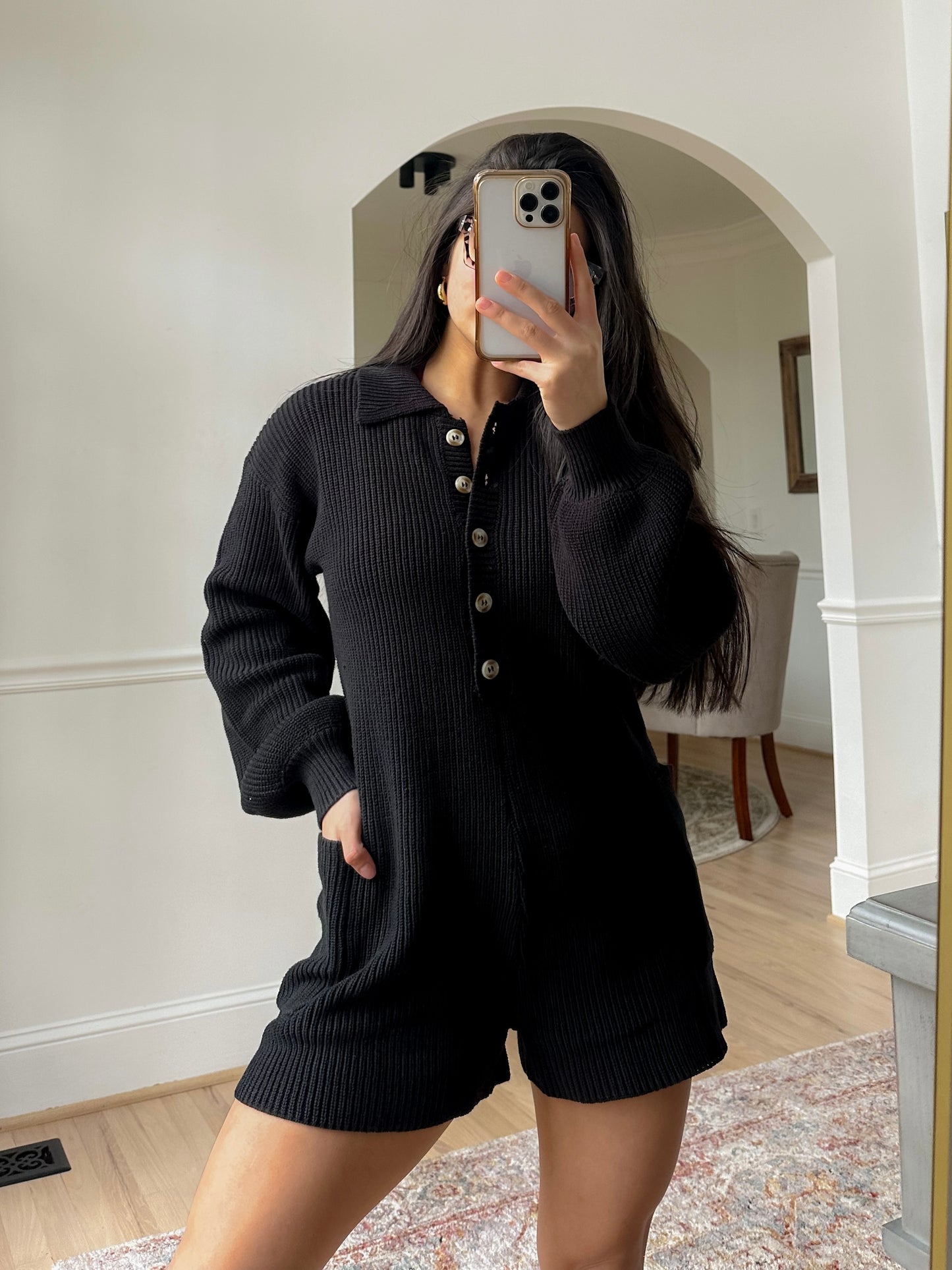 Black Knit Romper