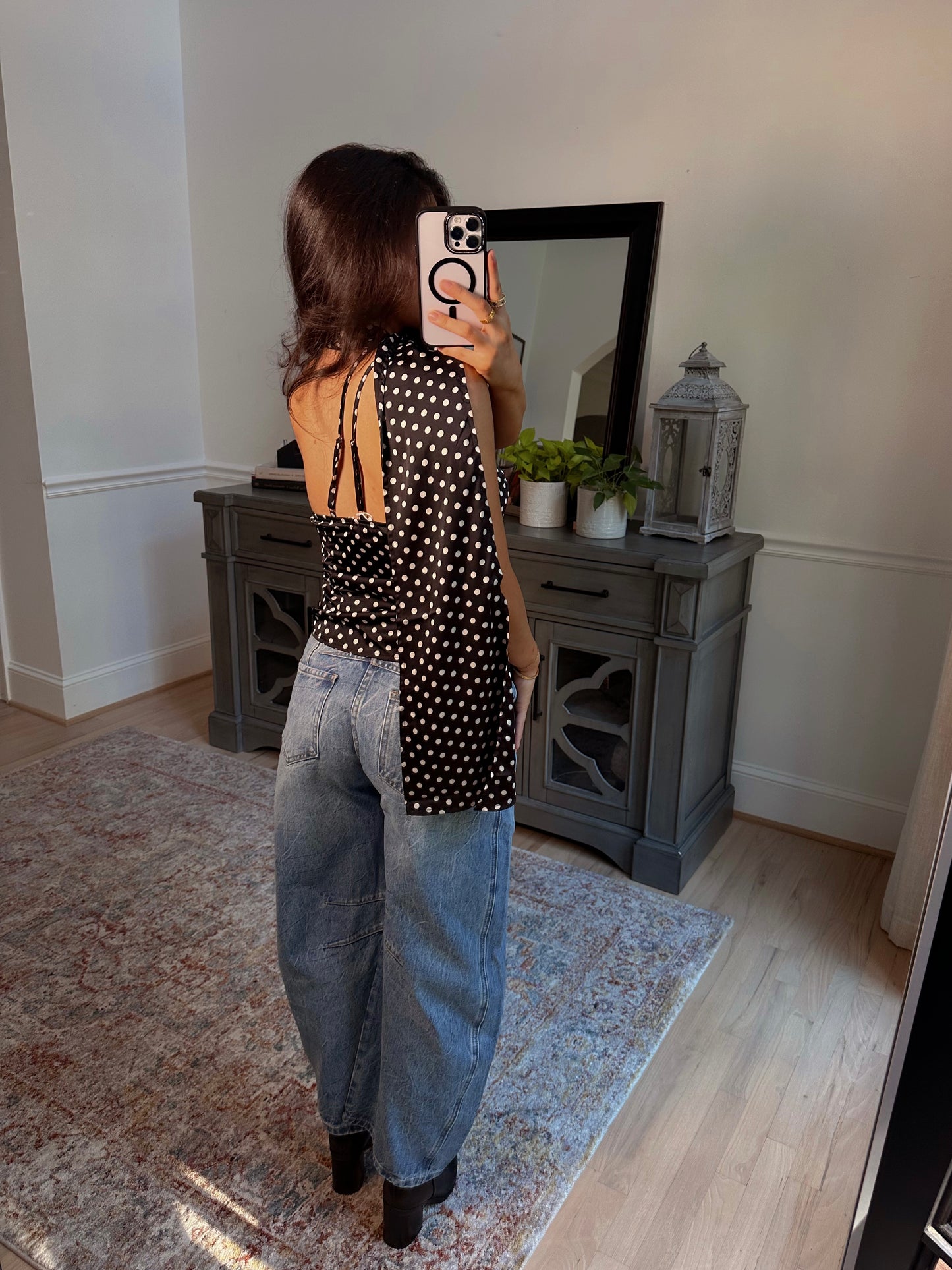 Parisian Polka Dot Scarf Top