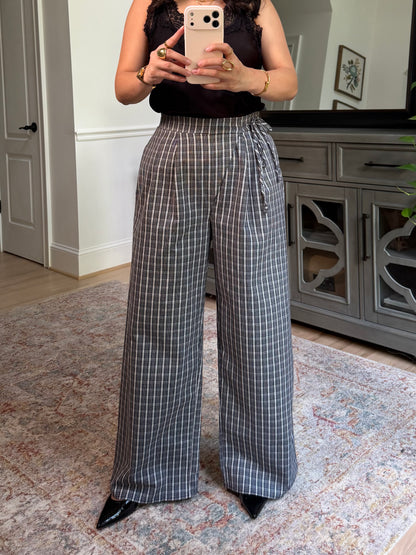 Ivy Black & White Plaid Pants