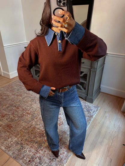Espresso Couture Polo Denim Knit