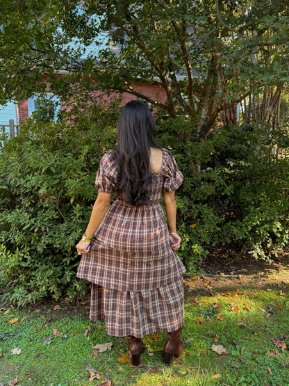 Home for Thanksgiving Plaid Midi Dress