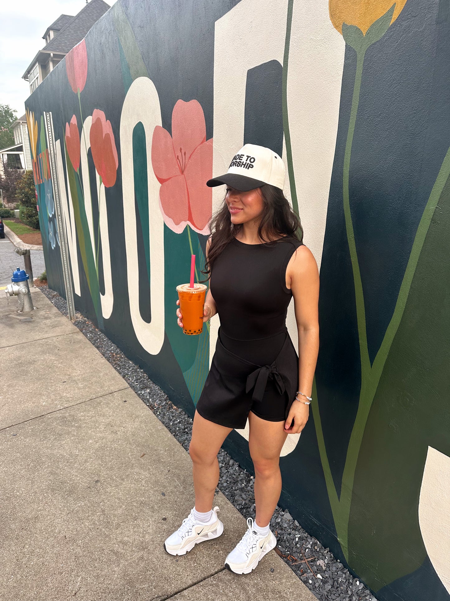 Black Wrap Active Romper