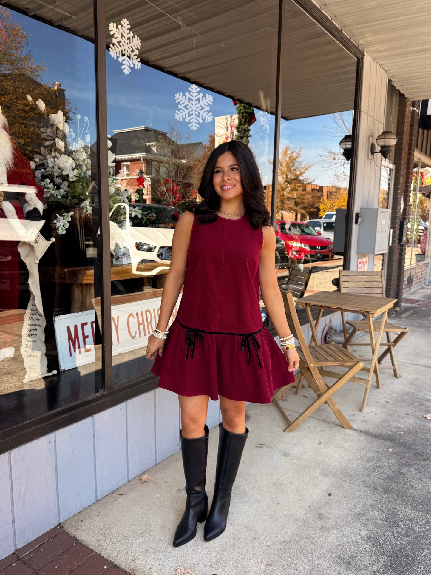 Bowed Up Corduroy Dress