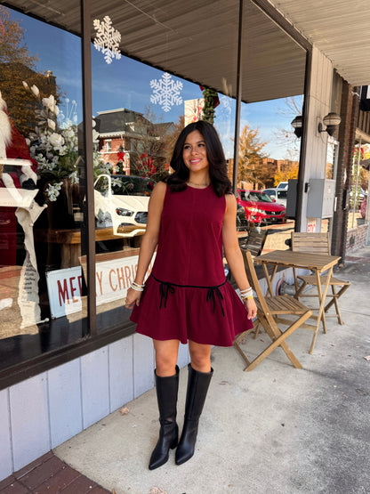 Bowed Up Corduroy Dress