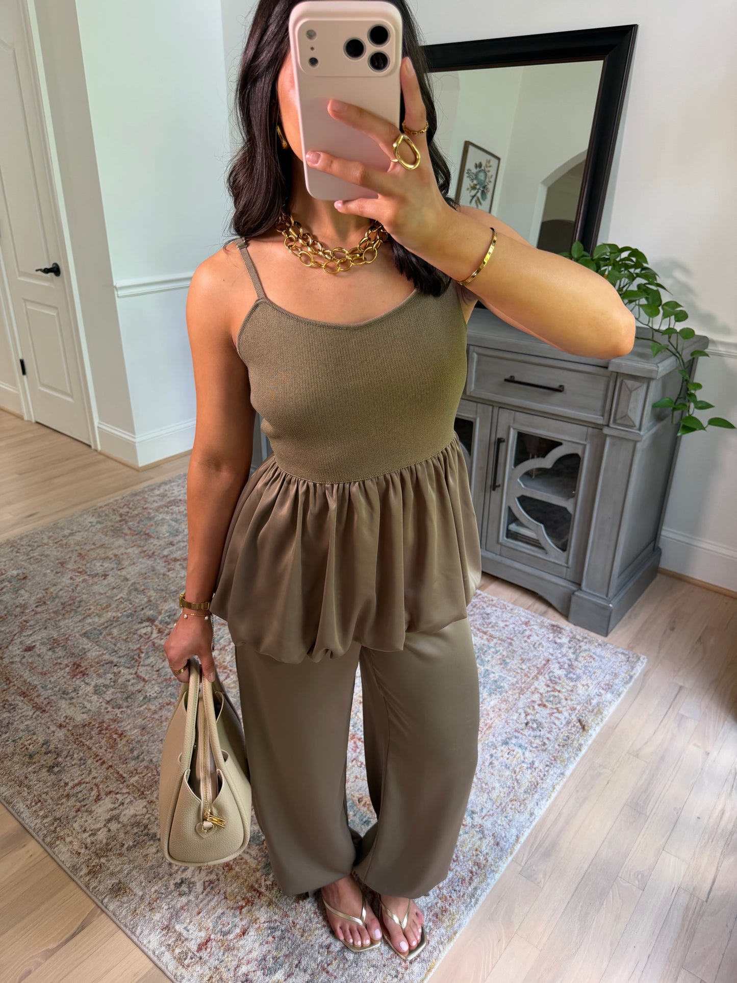 The Olive & Oak Satin Top & Pant Set