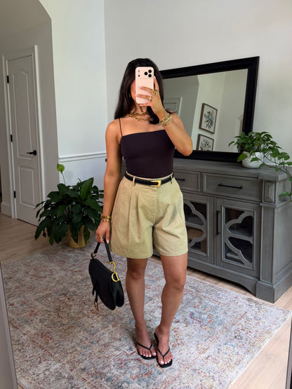 It Girl Khaki Denim Shorts