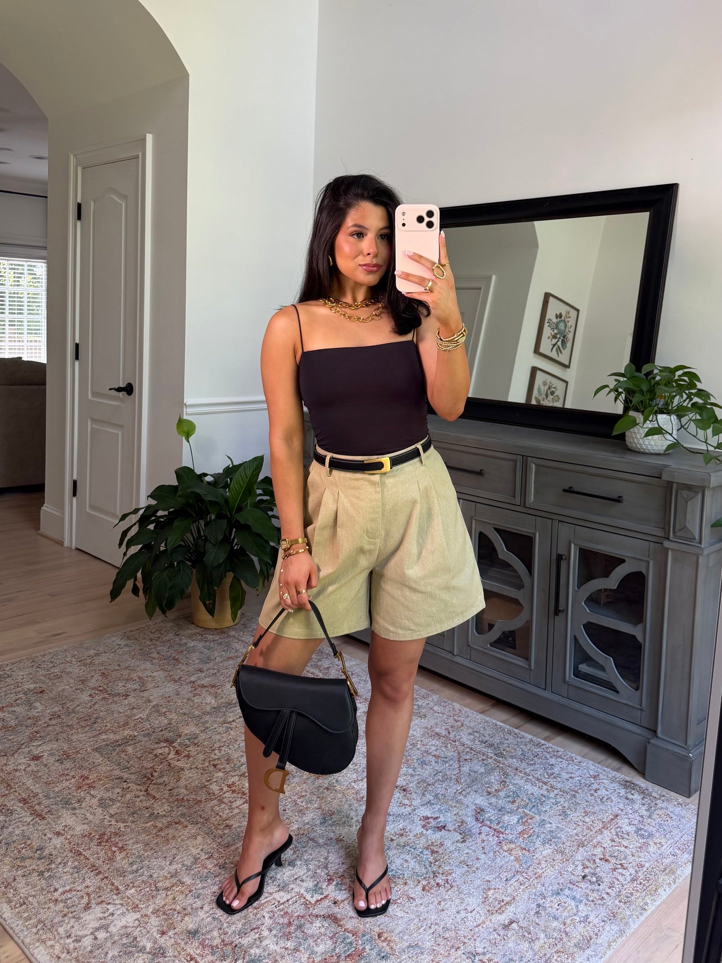 It Girl Khaki Denim Shorts