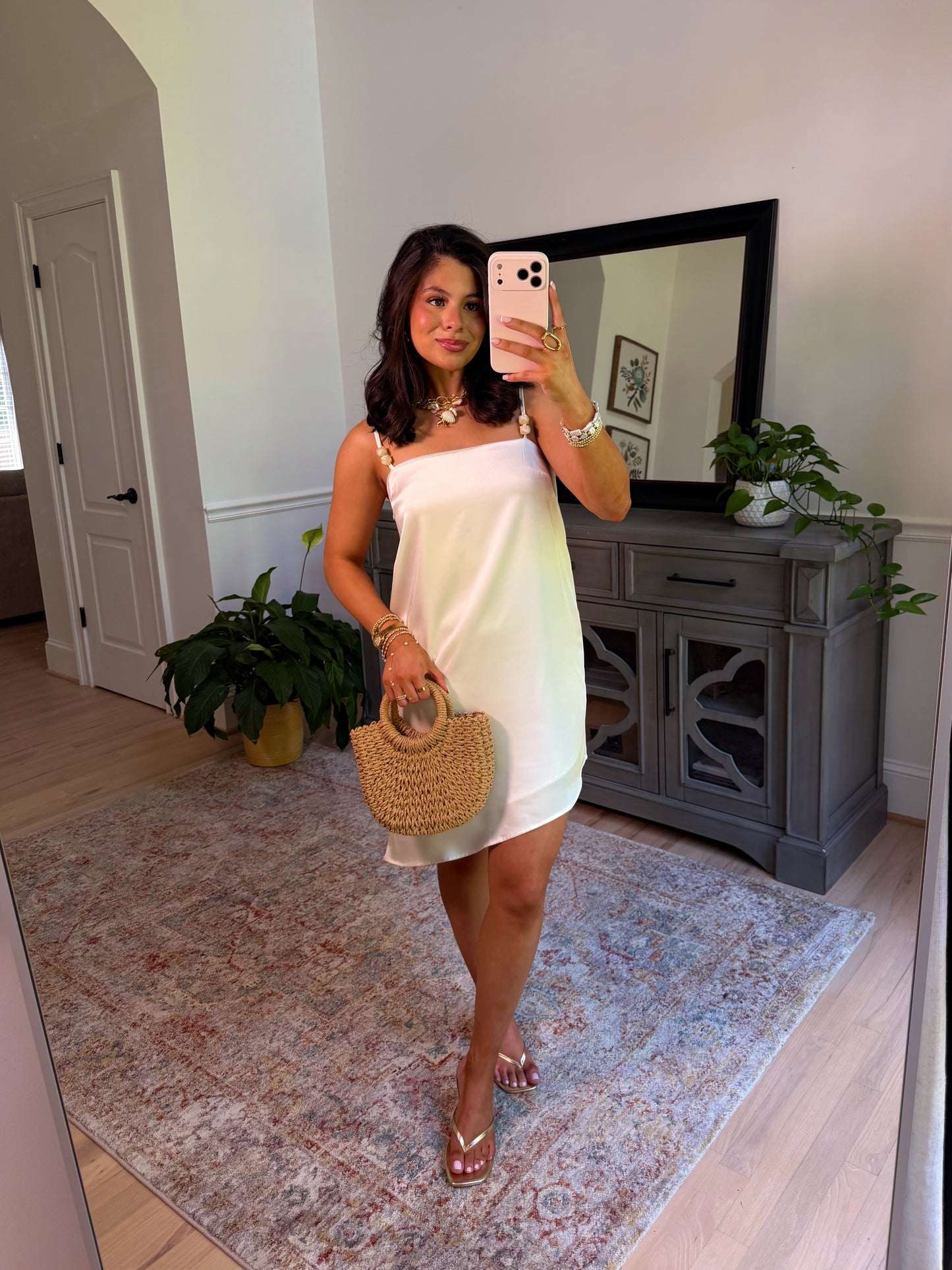 Seashell Satin Beaded Dress