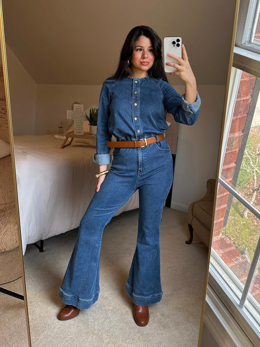 Denim Girl Flared Jumpsuit