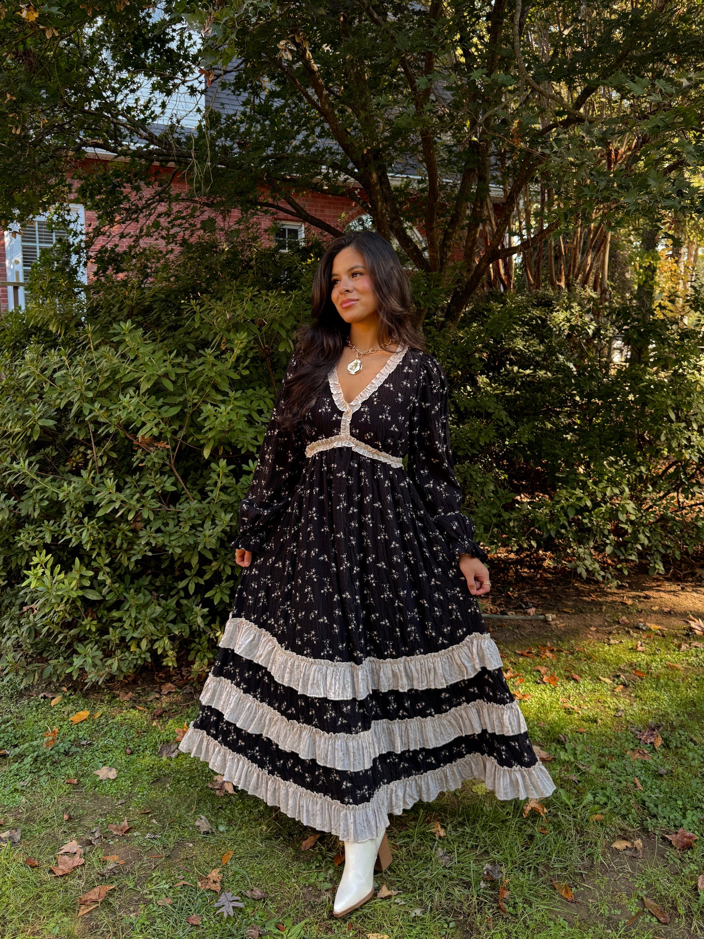 Midnight Garden Midi Dress