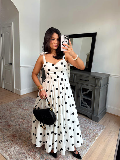 Parisian Polka Dot Midi Dress