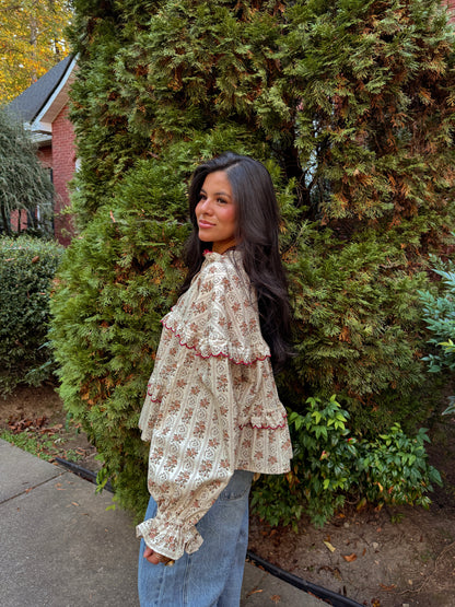 Autumn Aura Button Up Top