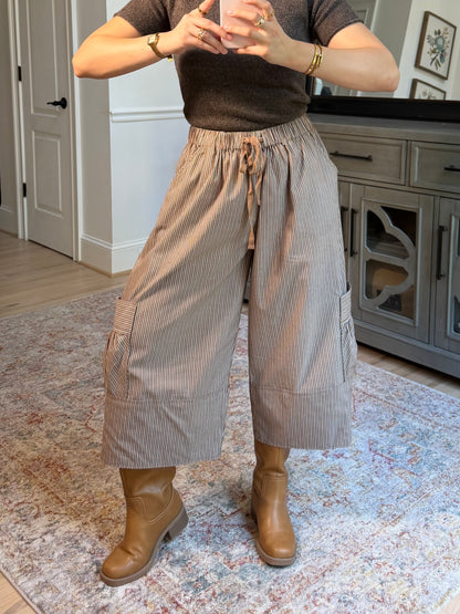 Cinnamon Cropped Striped Pants