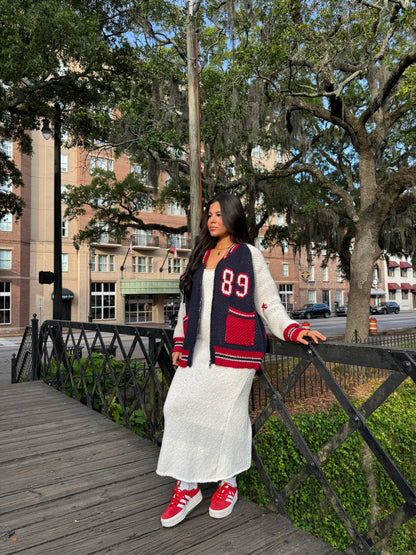 Ivory Knit Midi Dress