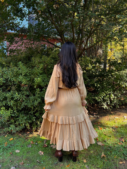 Maple Ruffle Belted Midi Dress