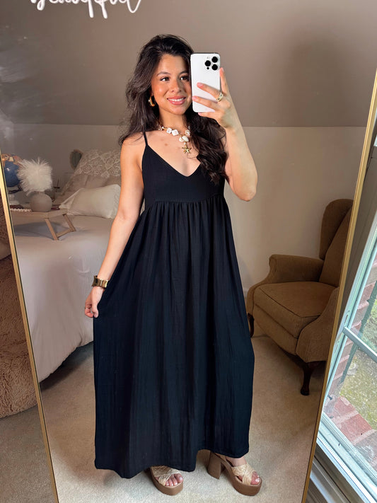 Black Flowy Maxi Dress