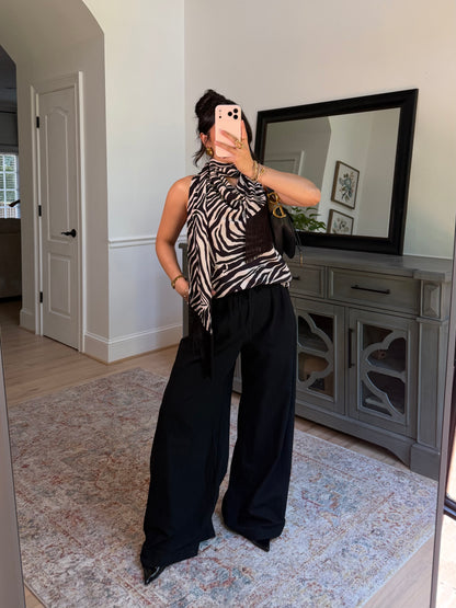 Zebra Fringe Scarp Top