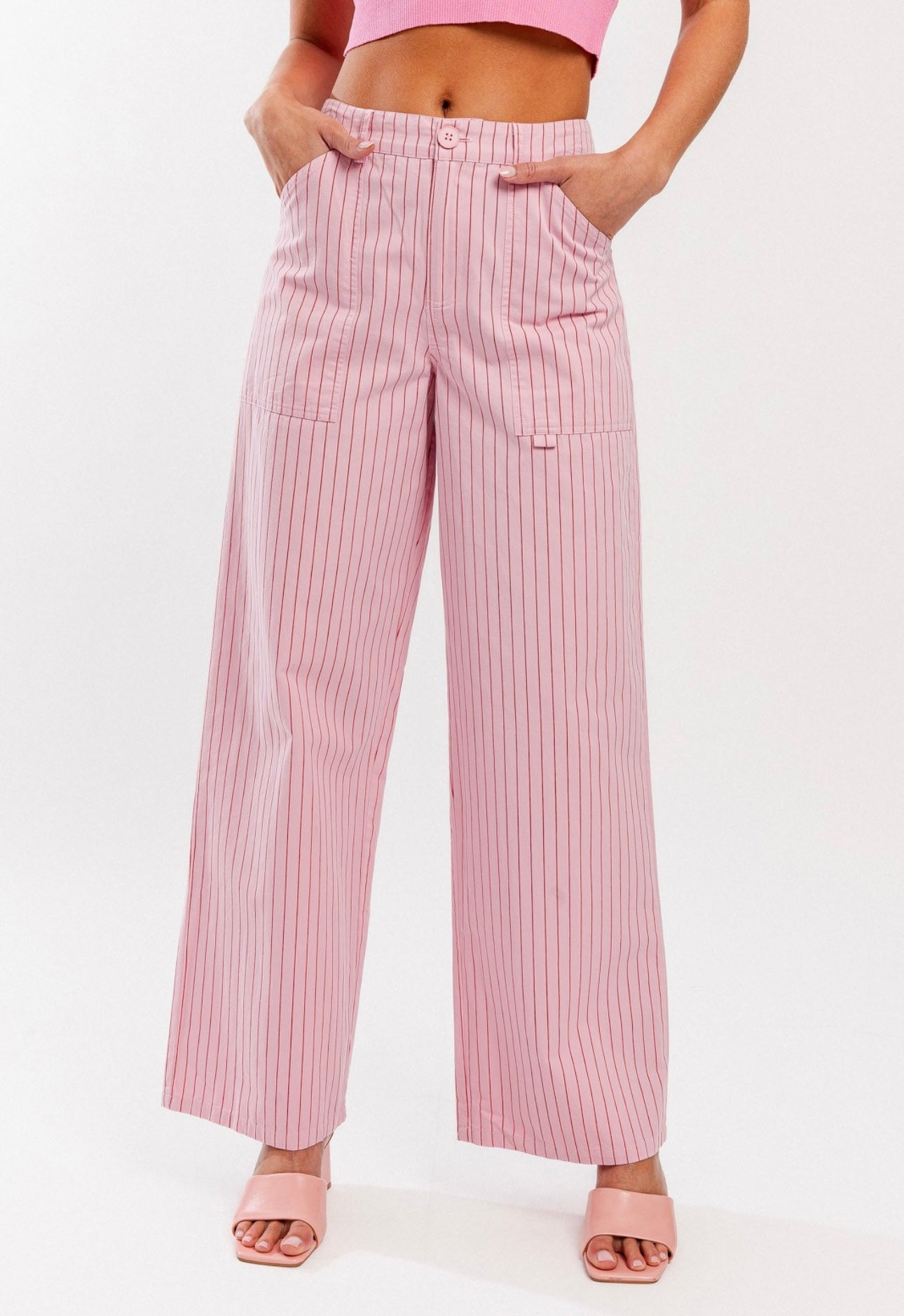 Statement Pink and Red Stripe Pants