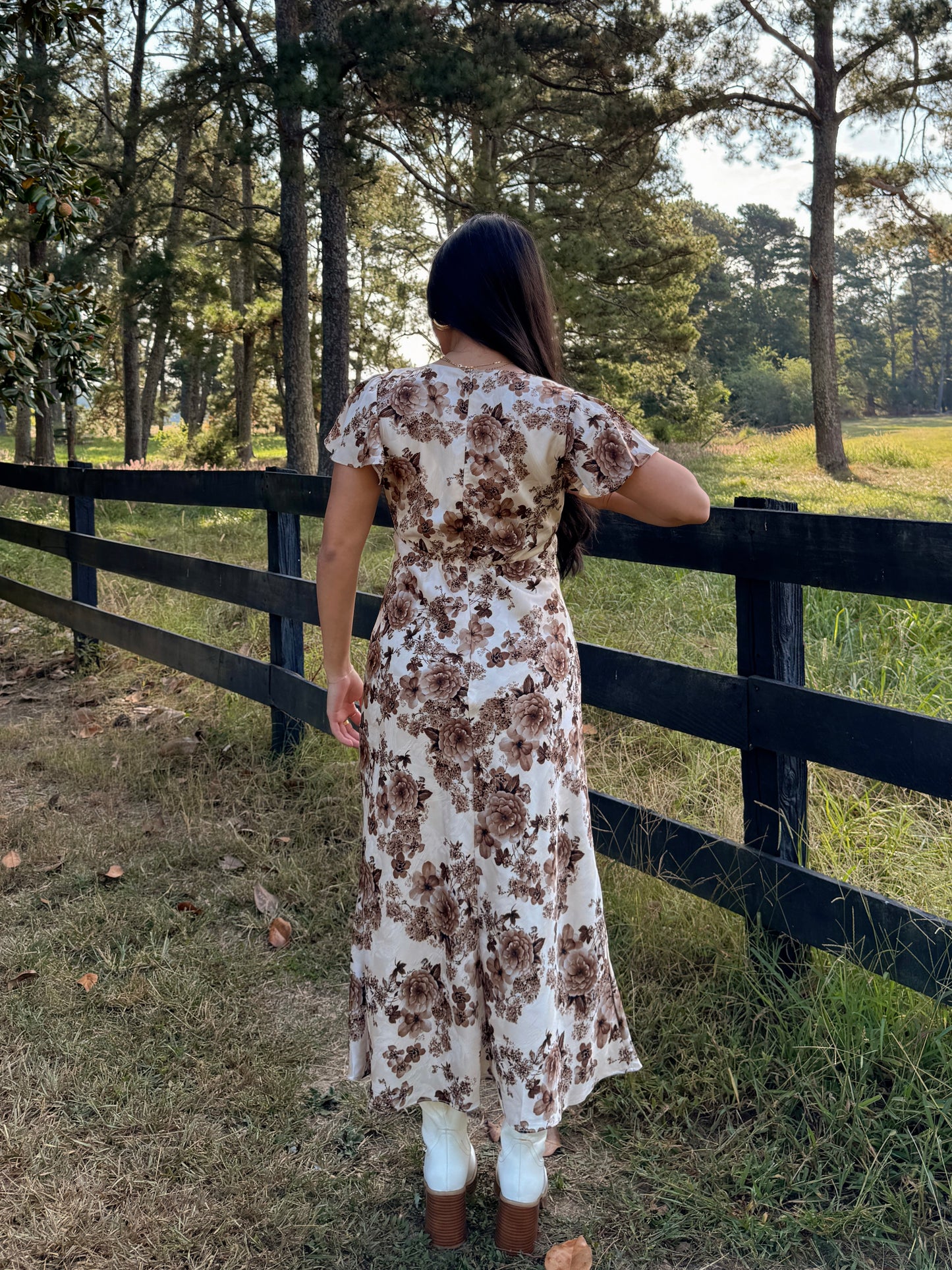 Brown Florals Dress