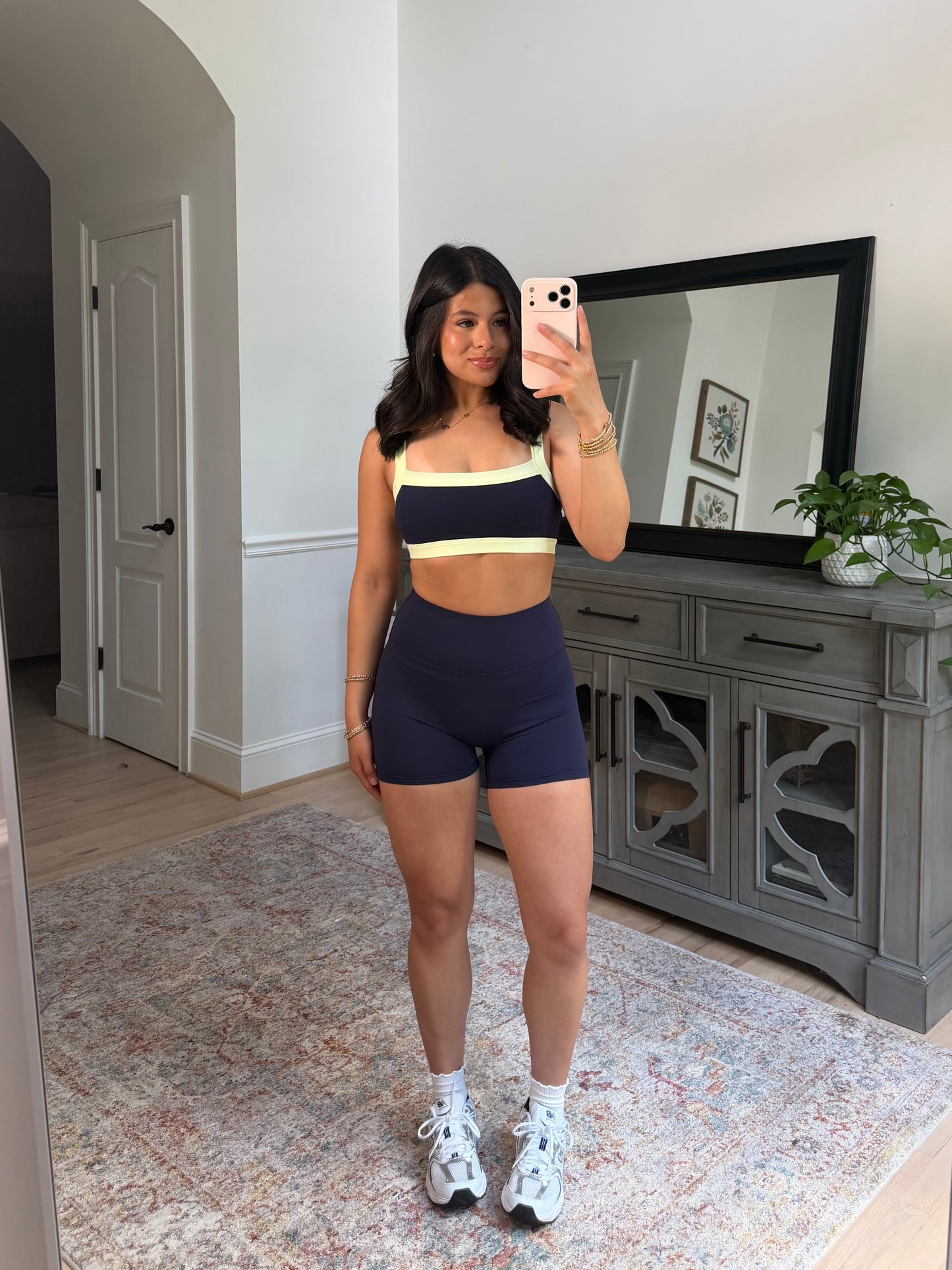 Navy Lime Sports Bra