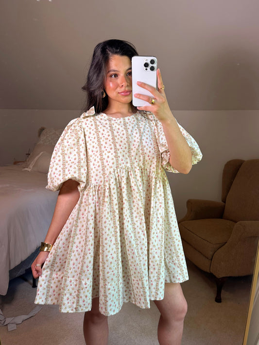 Ditsy Floral Bow Babydoll Dress