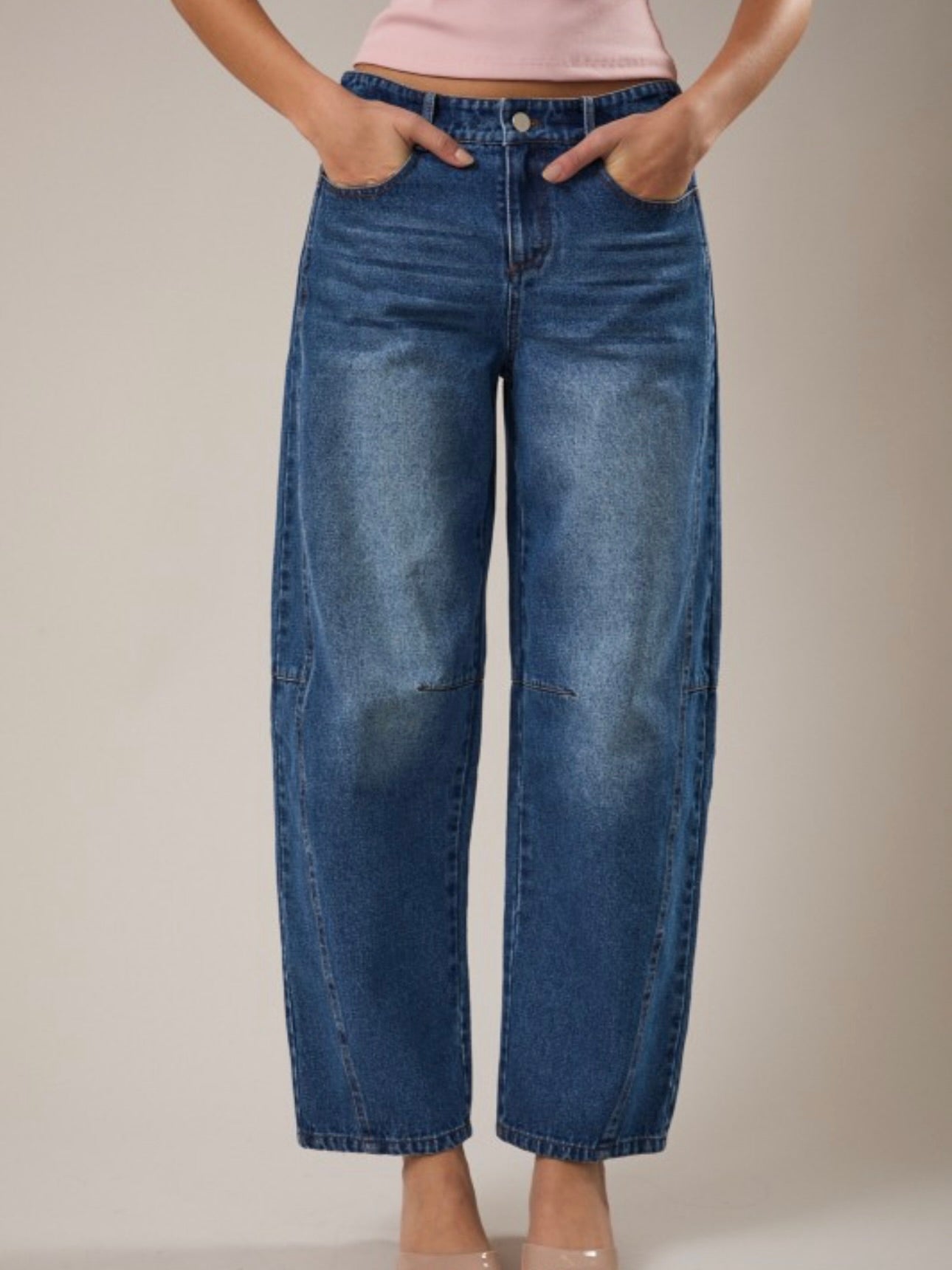 Cleo Mid-Rise Barrel Jeans