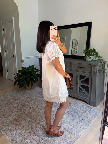 Charming White Babydoll Dress