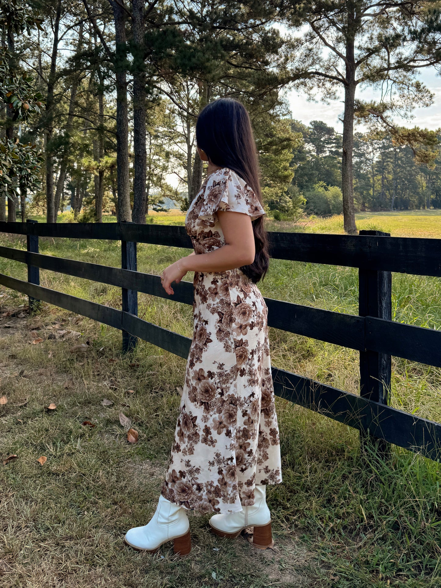 Brown Florals Dress