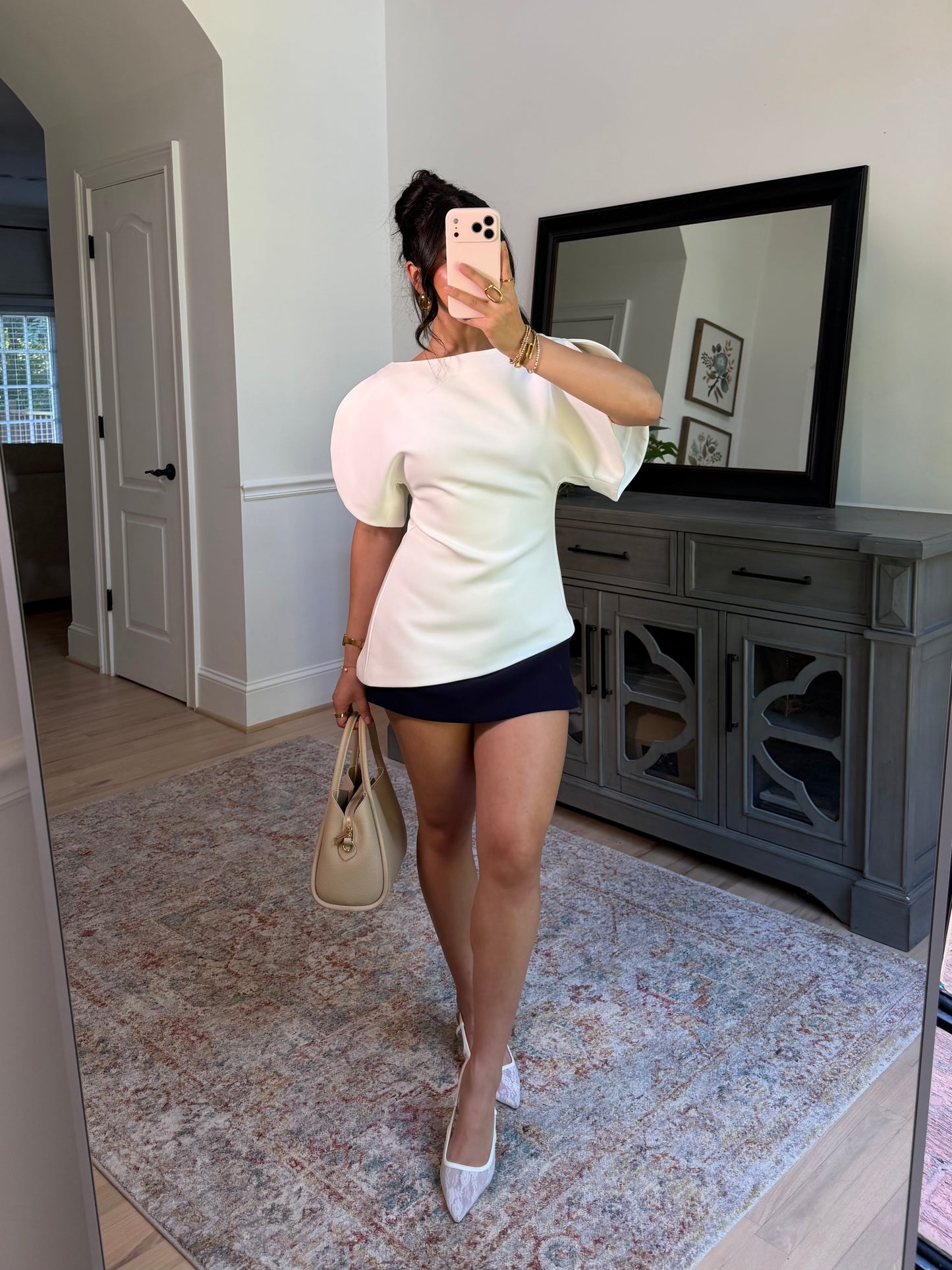 Chic Elegance Ivory Tailored Top