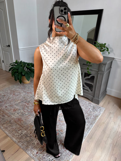 Evening Allure Polka Dot Blouse