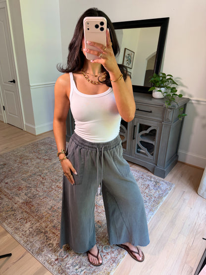 Ash Cropped Wide Leg Pants
