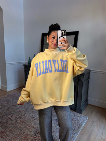 ‘Dilly Dally’ Butter & Blue Mockneck