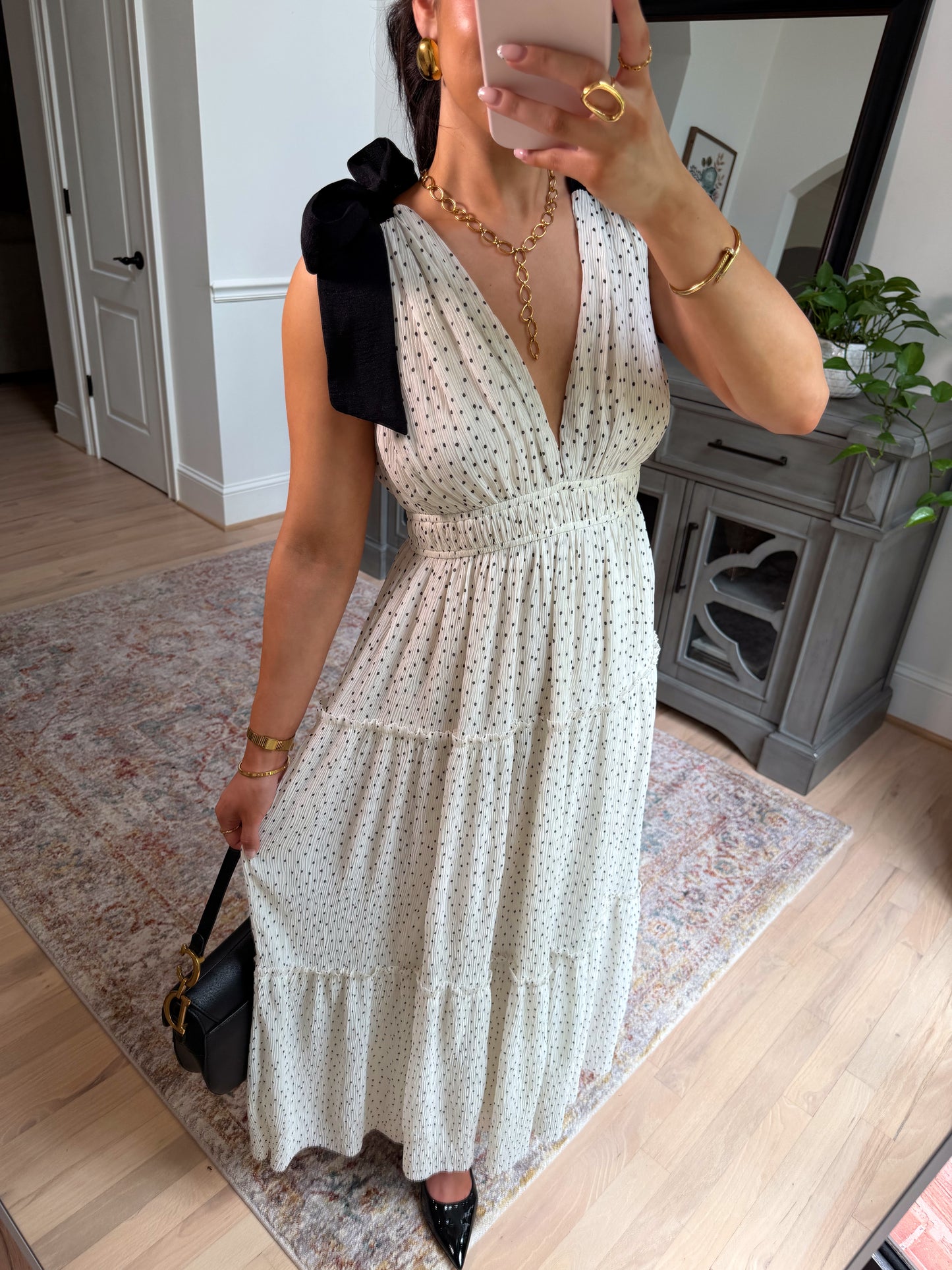 Lovely in Dots Bow Midi Dress