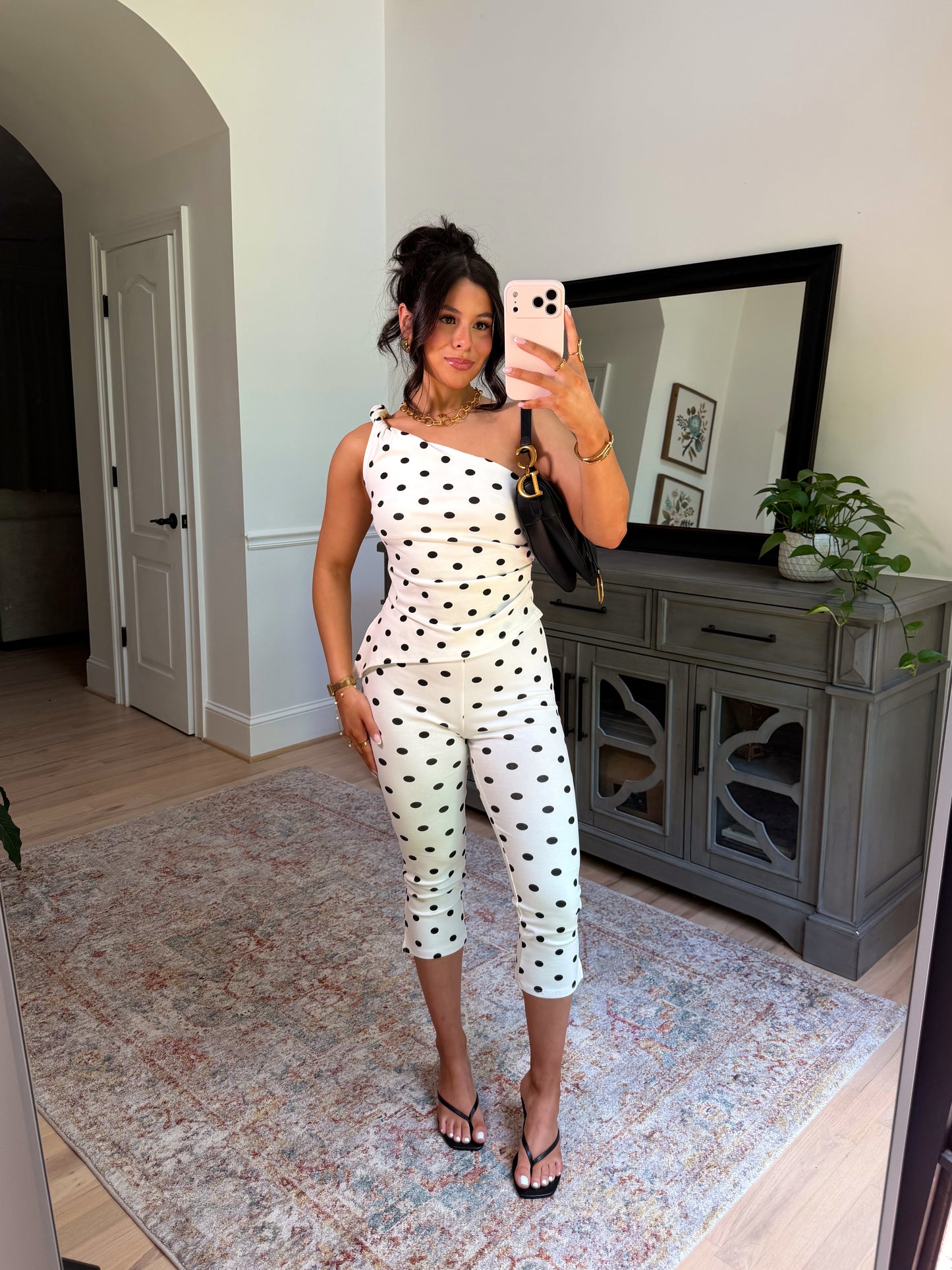 Main Character Polka Dot Capri Set