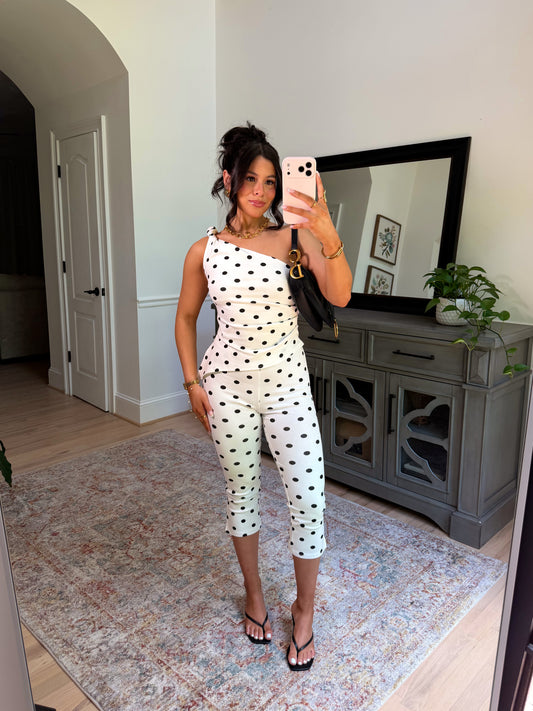 Main Character Polka Dot Capri Set