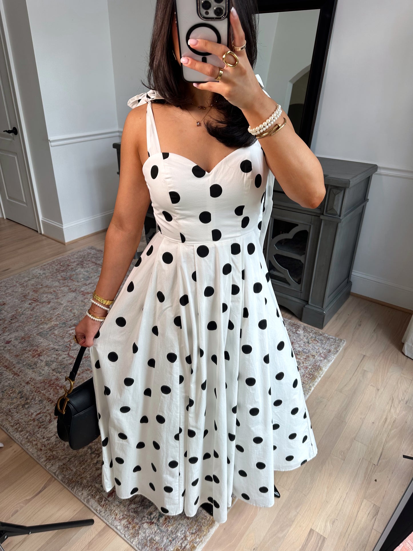 Parisian Polka Dot Midi Dress