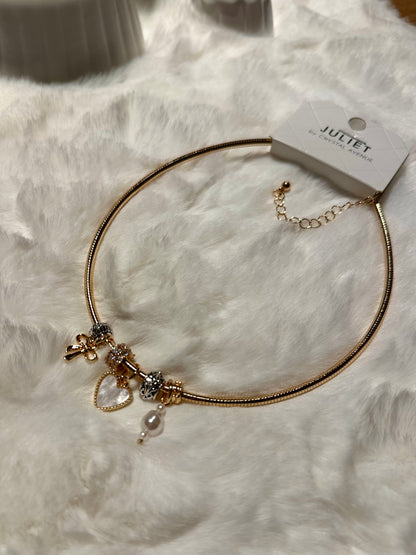 Gold Charms Snake Chain Necklace