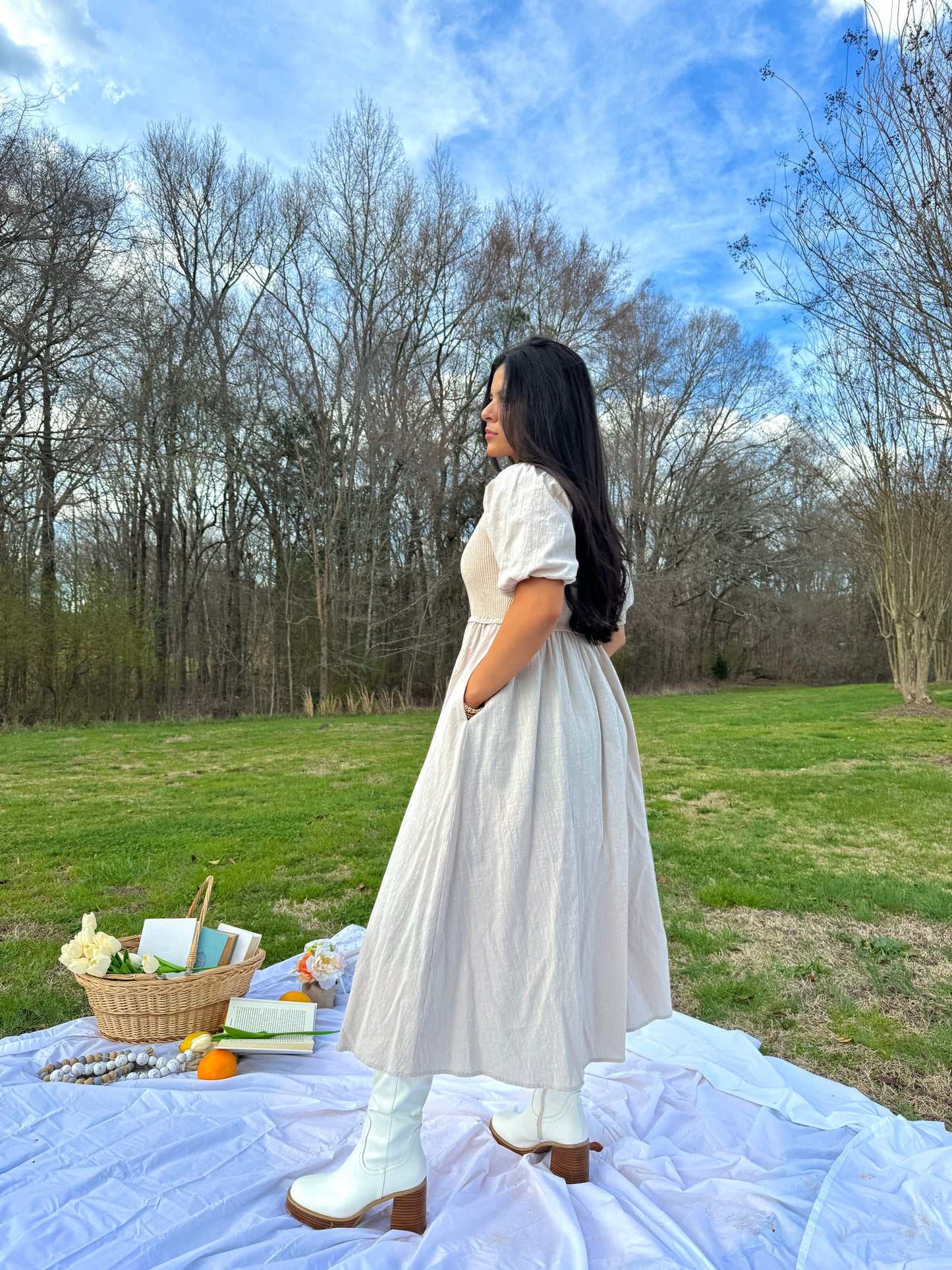 Wheat Midi Dress