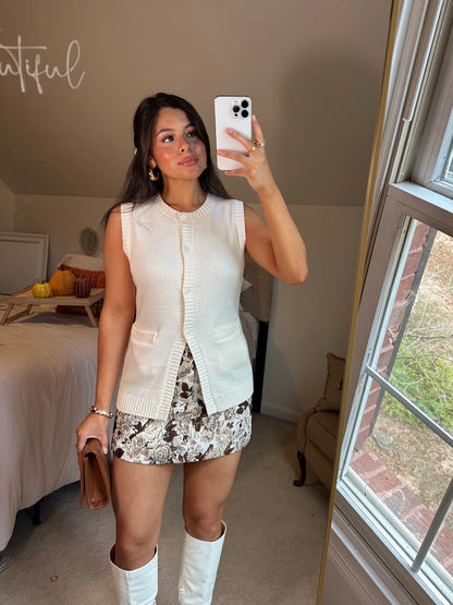 Cream Button Up Vest