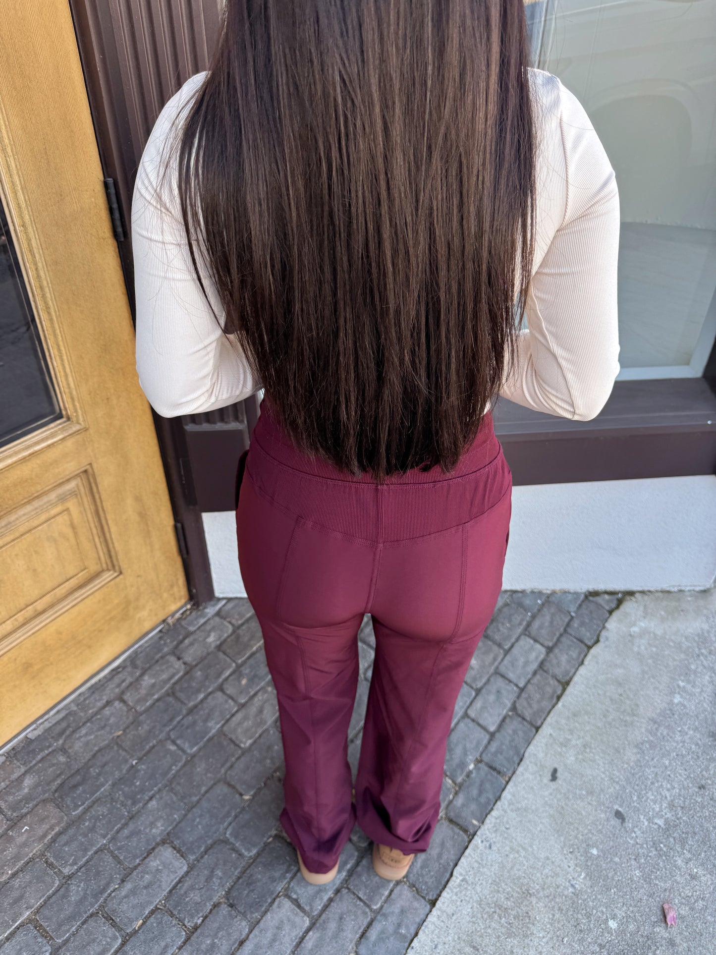 Beige Ribbed Long Sleeve Top