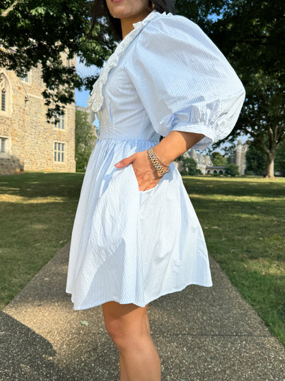 Southern Belle Baby Blue Striped Dress