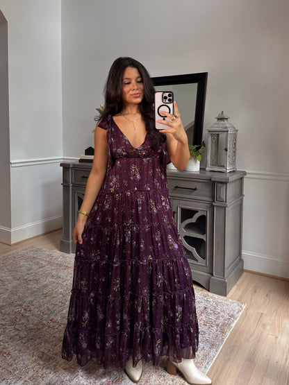 Enchanted Deep Purple Maxi Dress