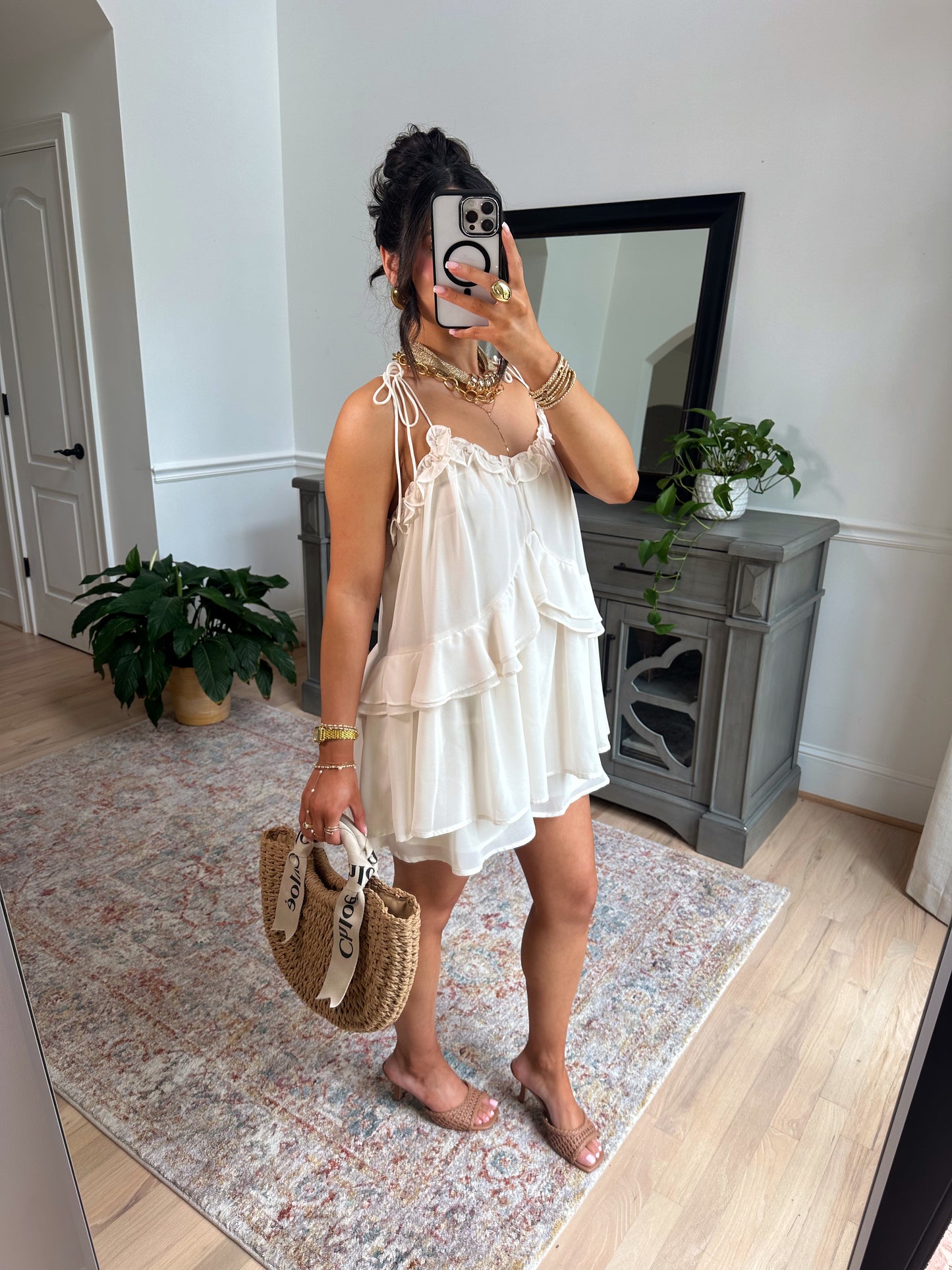 Favorite Girl Ruffle Romper (Ivory)