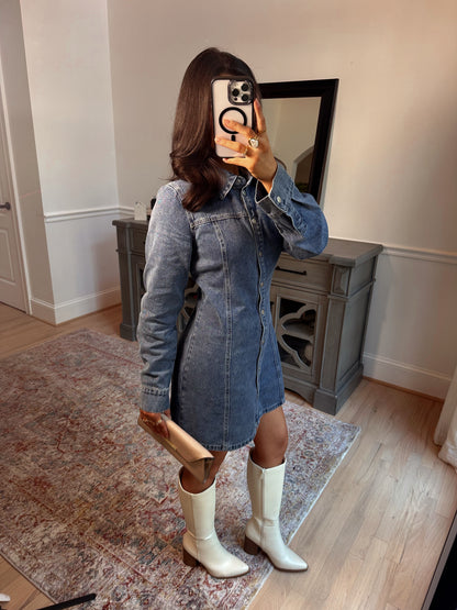 Denim Deluxe Button Dress