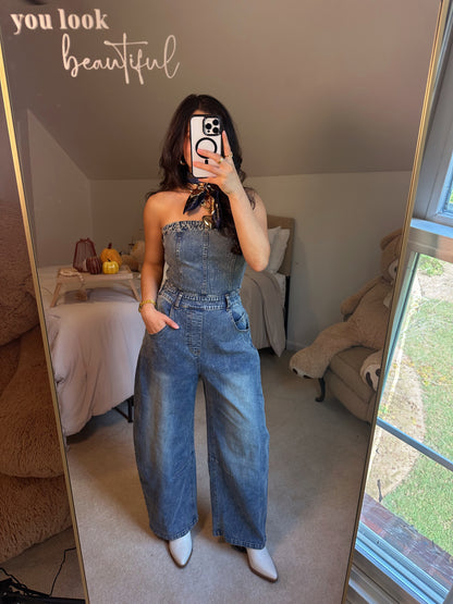 Downtown Denim Barrel Jumpsuit