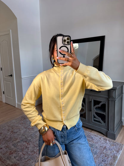 Dalilah Yellow Mockneck Cardigan
