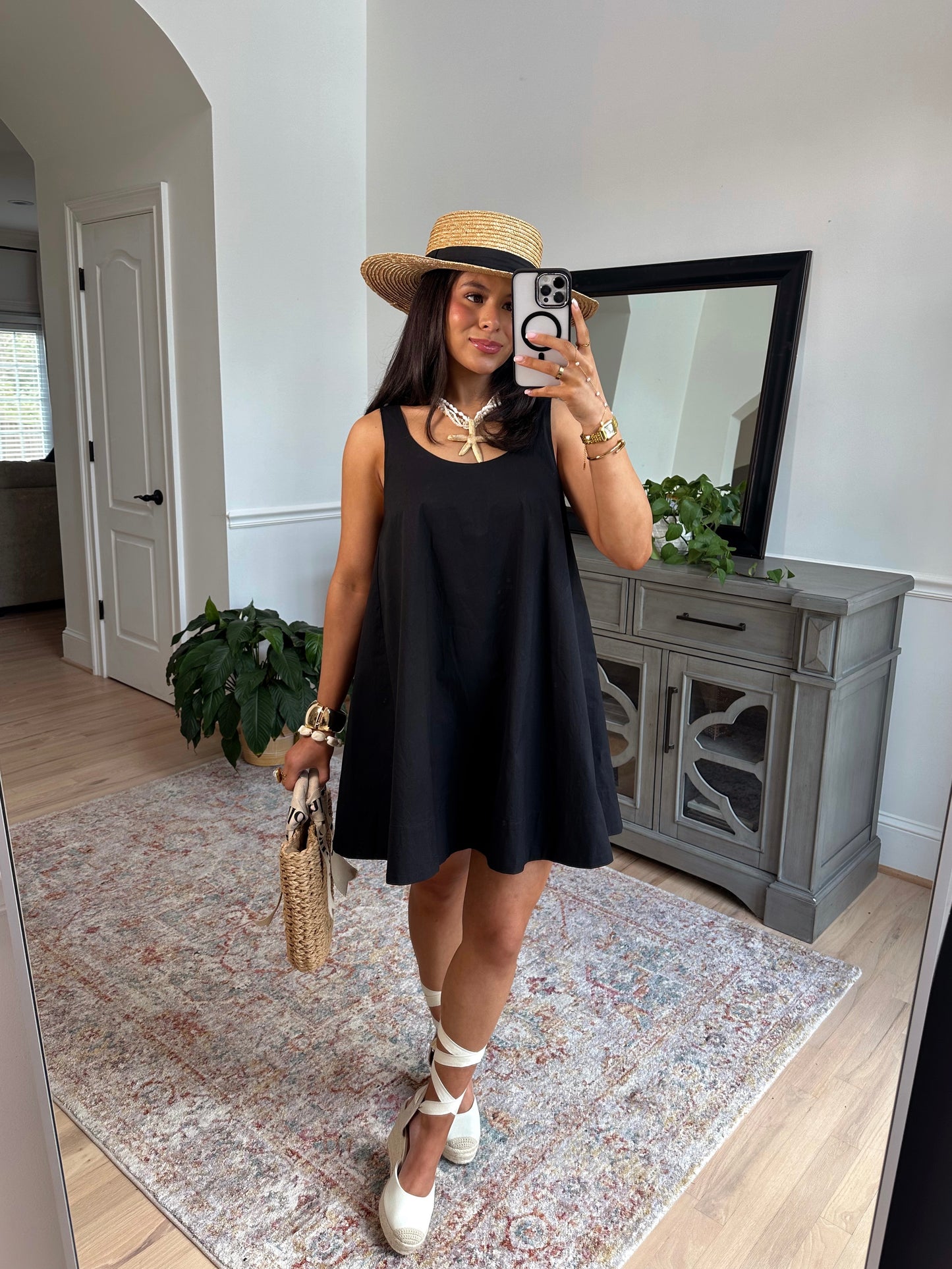St. Tropez Black Flowy Dress