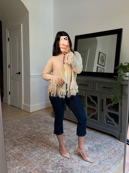 Oatmeal Fringe Cardigan